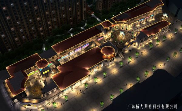 商業區照明設計鳥瞰效果圖