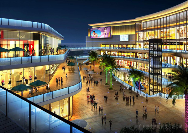 遠(yuǎn)成中心內(nèi)街夜景燈光亮化效果圖