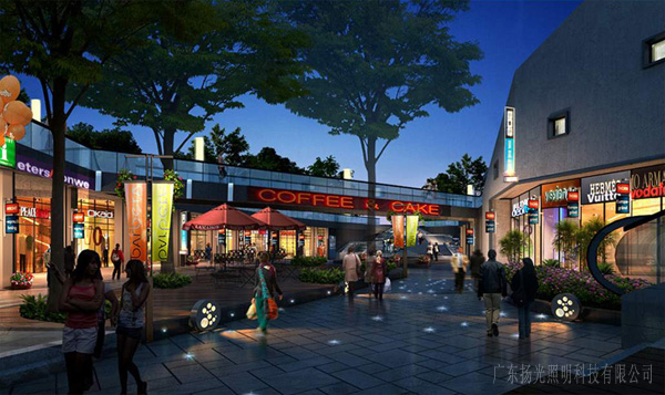 鷺棲湖商業街夜景照明效果圖