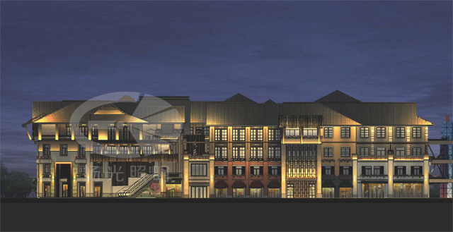 風情商業街照明設計效果圖四