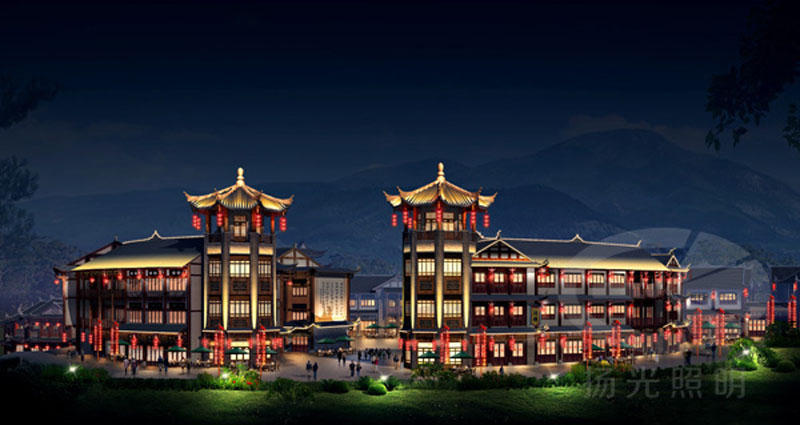 古鎮文旅燈光設計效果圖