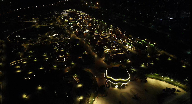 松鼠小鎮泛光照明工程航拍圖