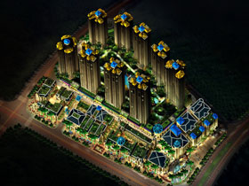 南地產寧盛天華府夜景照明方案